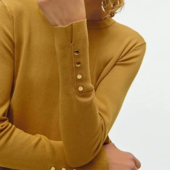 Zara mustard crew neck knit top - Picture 6 of 6